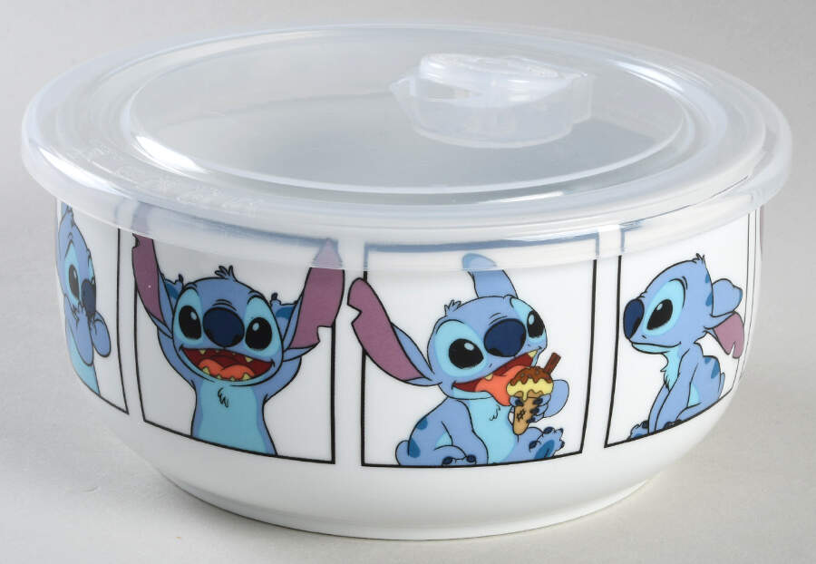 Stitch 26 Oz Round Plastic Microwave Bowl & Vented Lid by Zrike-1