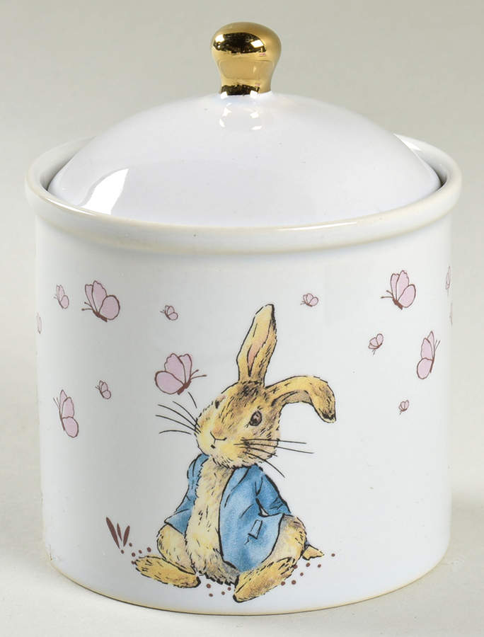 Peter Rabbit Gold Sugar Bowl & Lid by Zrike-1