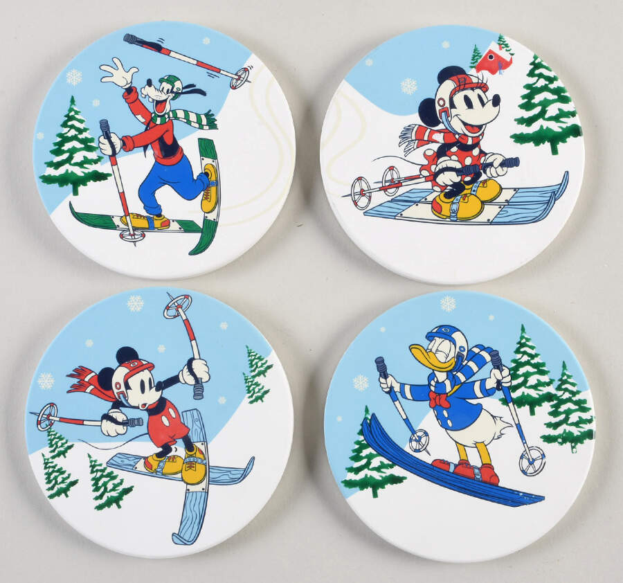 Mickey Mouse and Friends (Miscellaneous) Round Corkback Coaster - Set of 4 Motifs by Zrike-1