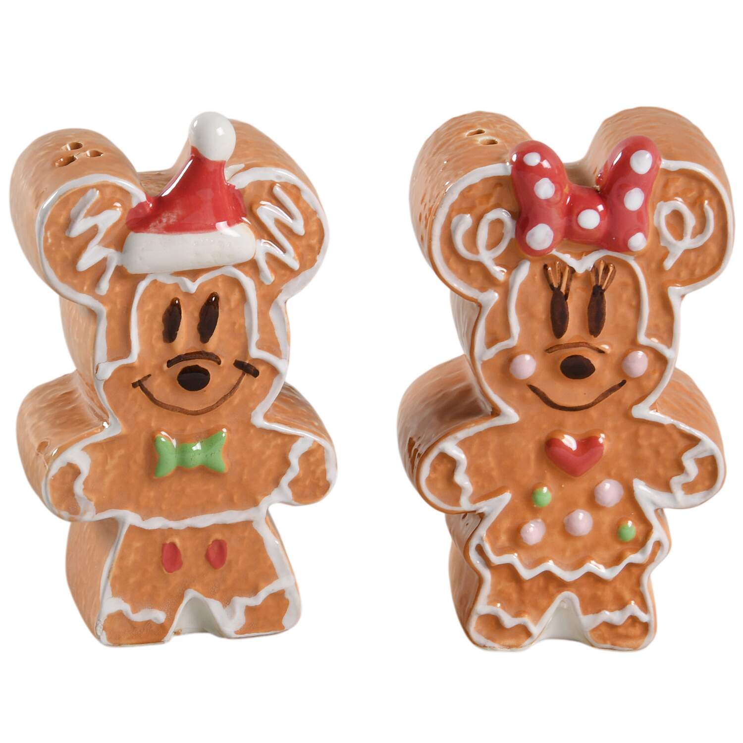 Mickey and Minnie Christmas Fun Figural Salt and Pepper by Zrike-1