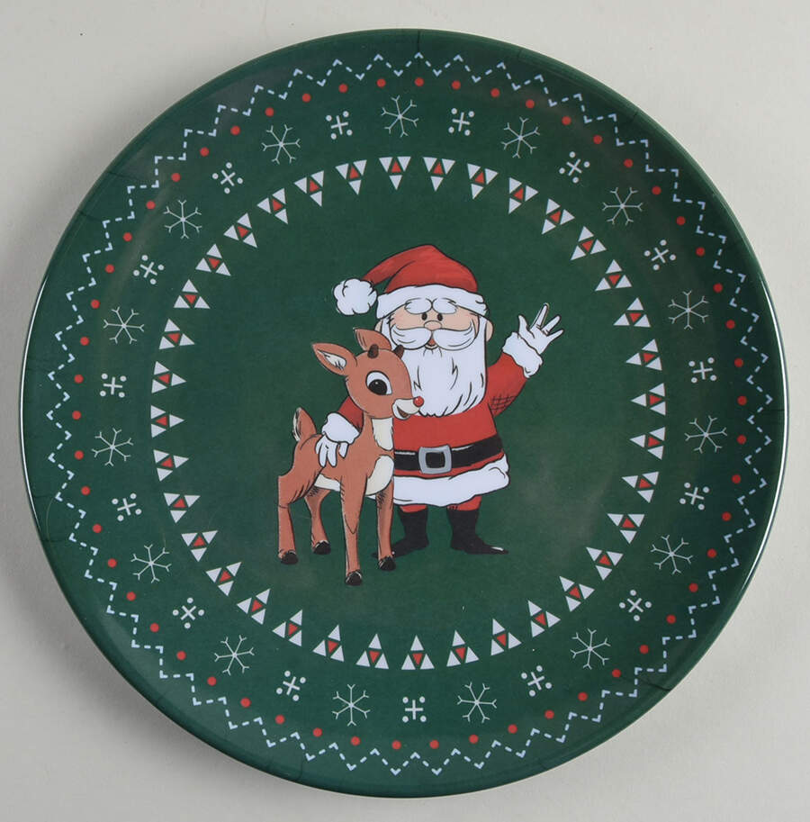 Rudolph Christmas Melamine Dinner Plate by Zrike-1