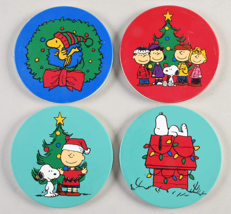 Peanuts Christmas Coaster - Set of 4 Motifs 1-4 by Zrike-1