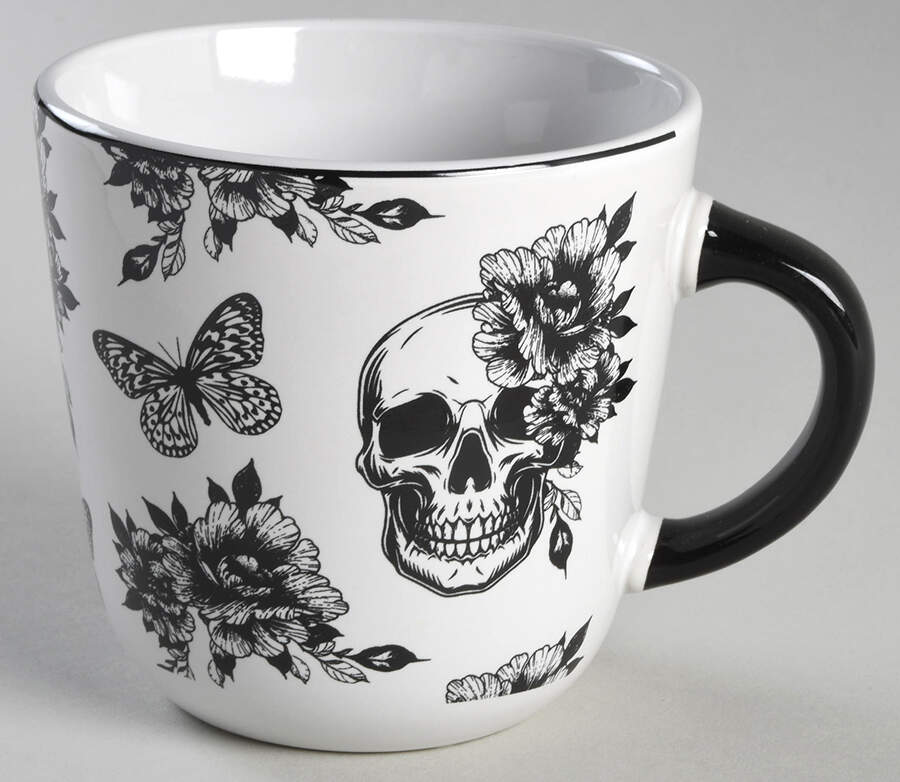 Skull and Butterfly Mug by Zrike-1