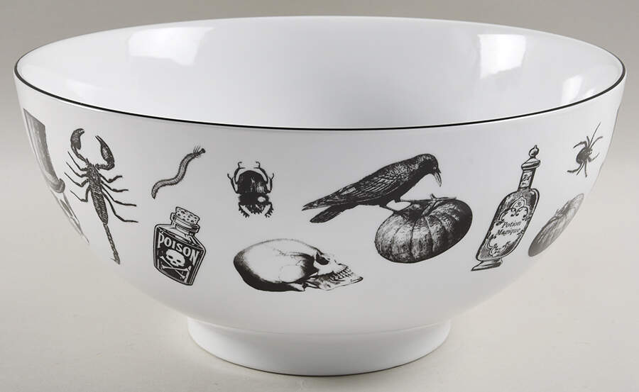 Bats and Spiders 11" Round Serving Bowl by Zrike-1