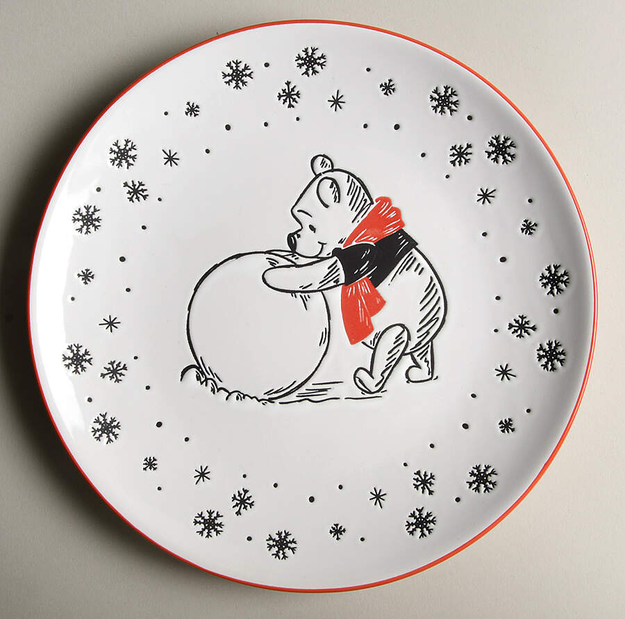 Winnie the Pooh Footprints in the Snow Salad Plate by Zrike-1