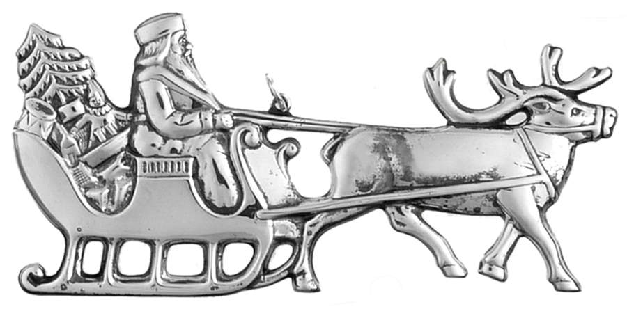 American Heritage-Ornament Santa In Sleigh-Gorham - Boxed by American Heritage-1