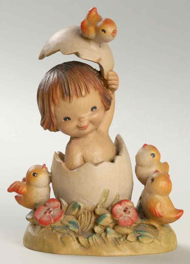 Ferrandiz Wood Figurines 6" Girl In Egg - No Box by Anri-1