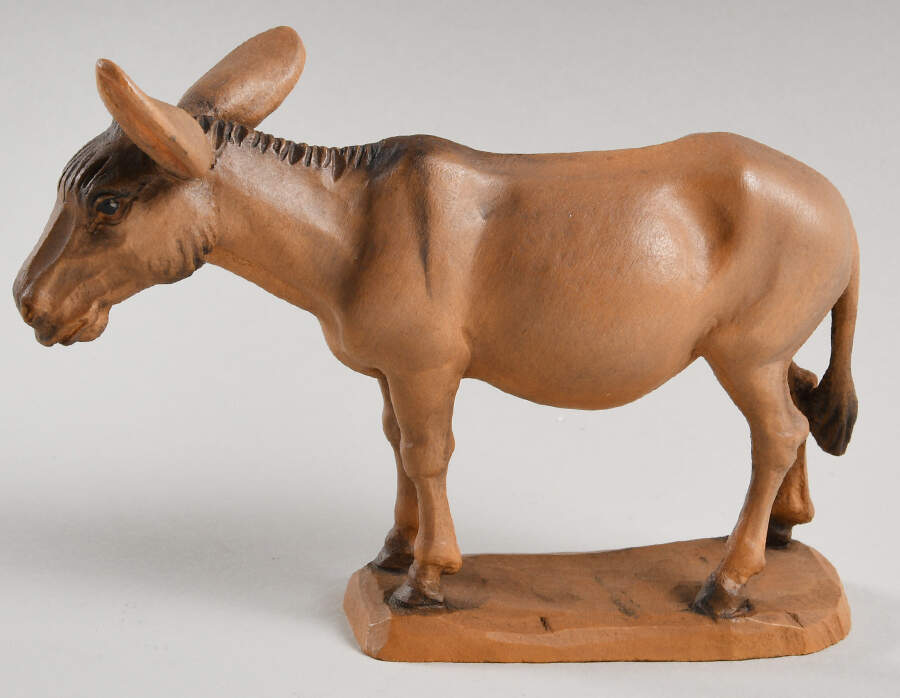 Kuolt 6" Wooden Nativity Figurine Donkey - No Box by Anri-1