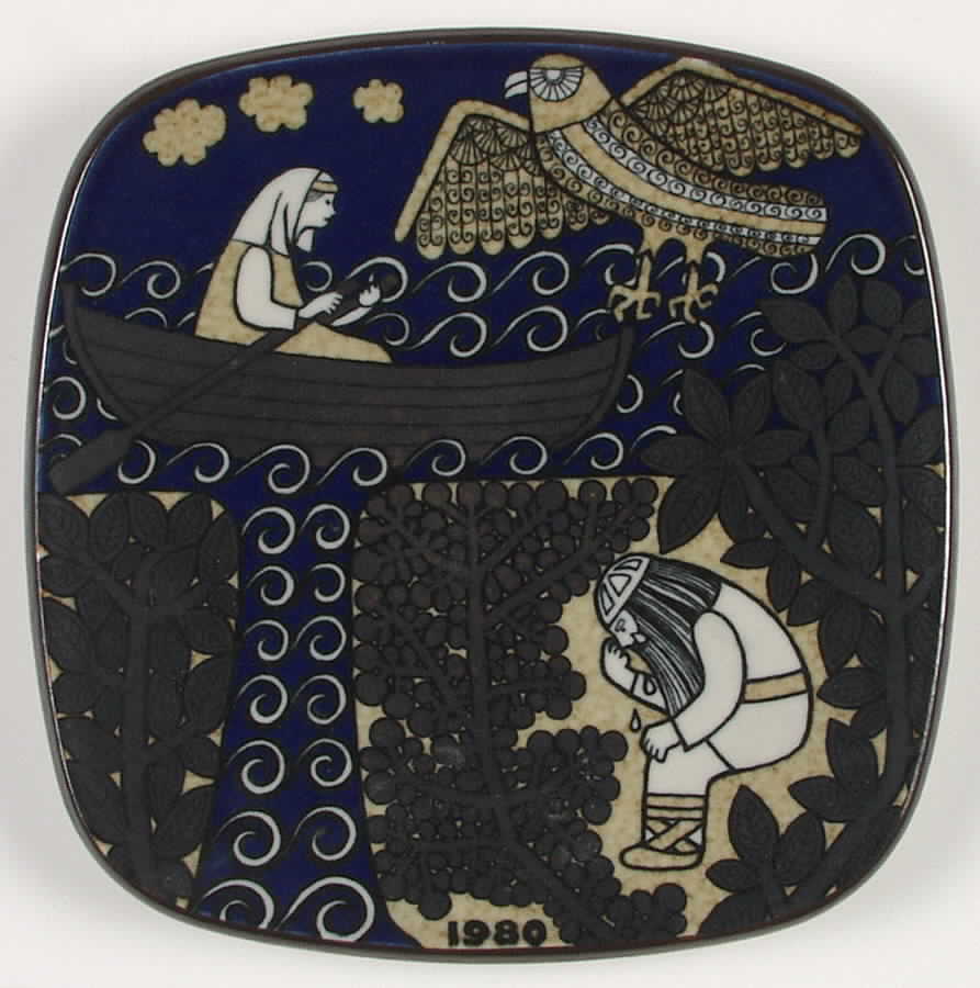 Kalevala Annual Plate Vainamoinen's Rescue - No Box by Arabia of Finland-1