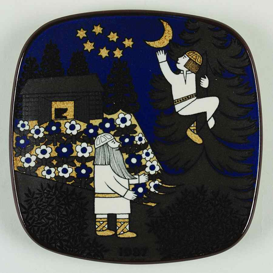 Kalevala Annual Plate Fetching The Moon - Boxed by Arabia of Finland-1