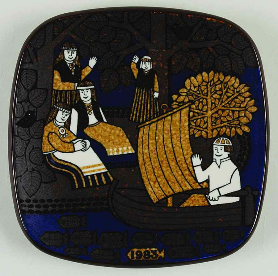 Kalevala Annual Plate Lemminkainen's Escape - Boxed by Arabia of Finland-1