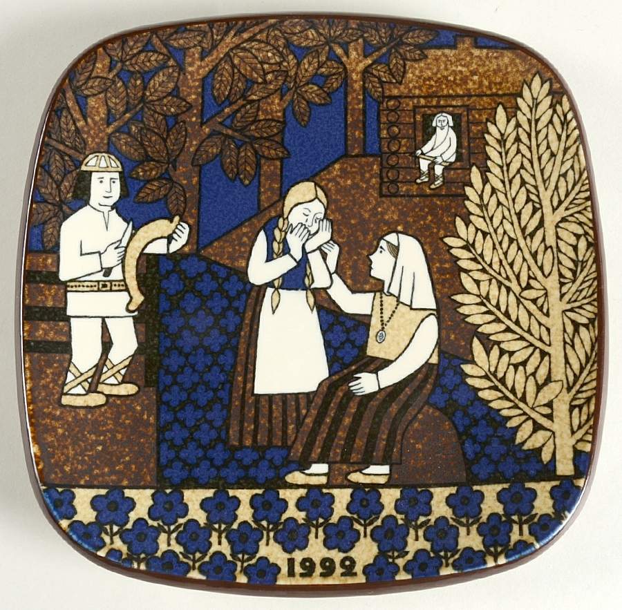 Kalevala Annual Plate Weep Hapless Maiden - Boxed by Arabia of Finland-1