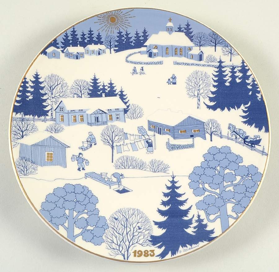Arabia Christmas Plate Countryside - No Box by Arabia of Finland-1