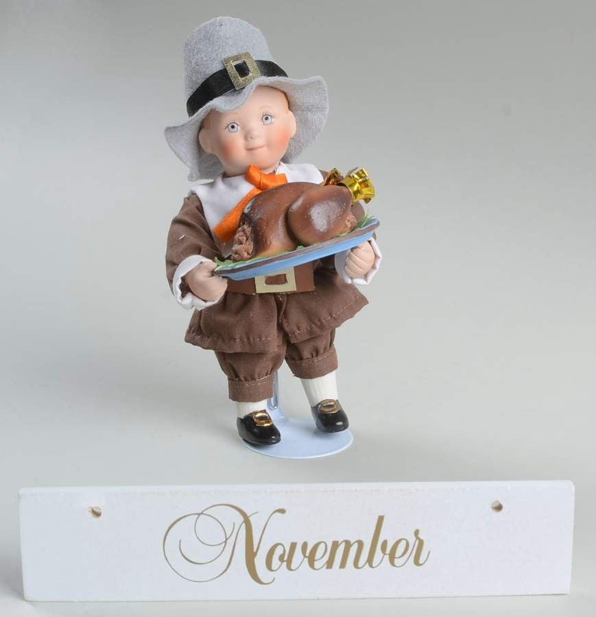 Calender Babies Thanksgiving Turkey-November - Boxed by Ashton Drake-1