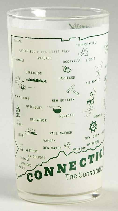 States Glasses-Clear Connecticut - No Box by Hazel-Atlas-1