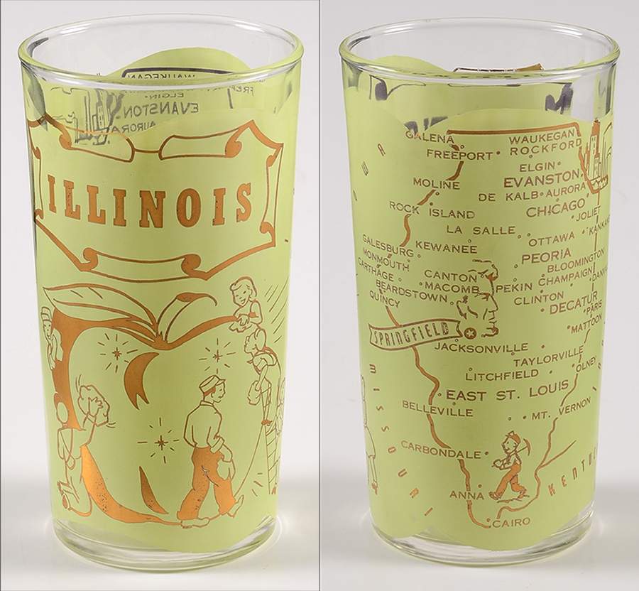 States Glasses-Clear Illinois - No Box by Hazel-Atlas-1