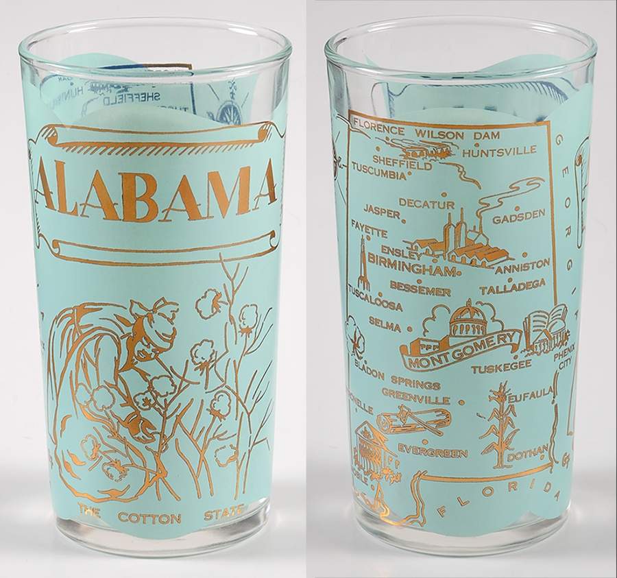 States Glasses-Clear Alabama - No Box by Hazel-Atlas-1