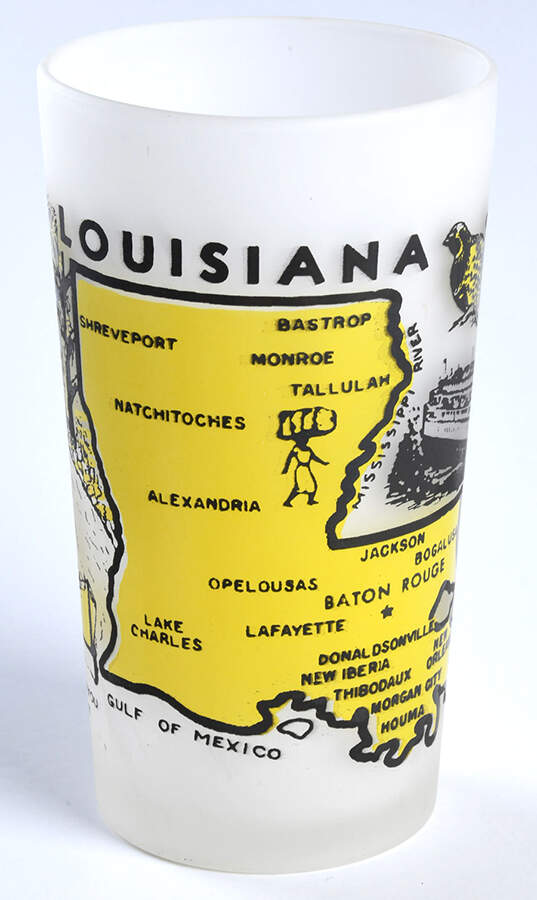 State Glasses-Frosted Louisiana - No Box by Hazel-Atlas-1