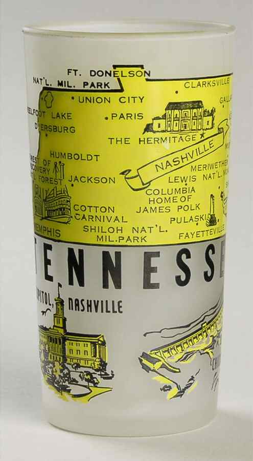 State Glasses-Frosted Tennessee-Yellow - No Box by Hazel-Atlas-1