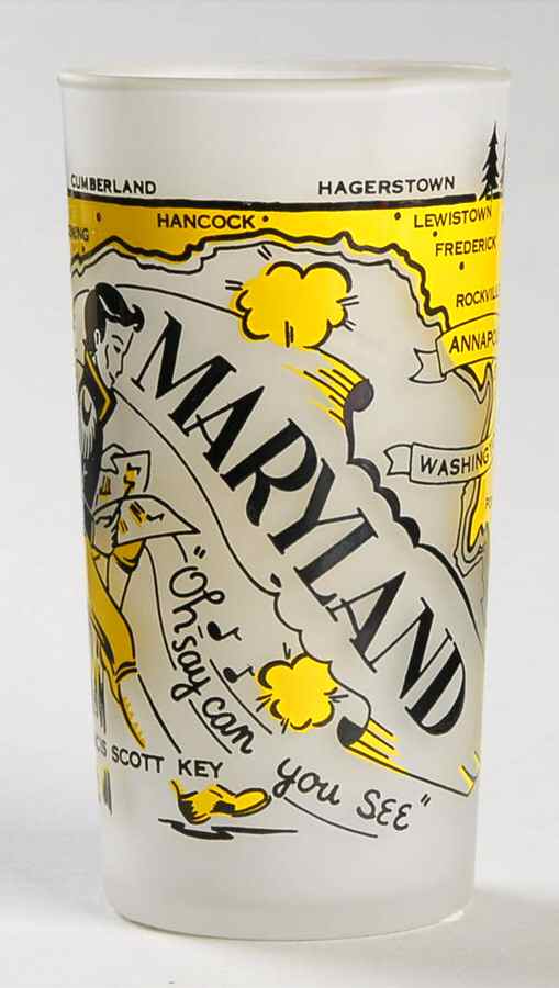 State Glasses-Frosted Maryland - No Box by Hazel-Atlas-1