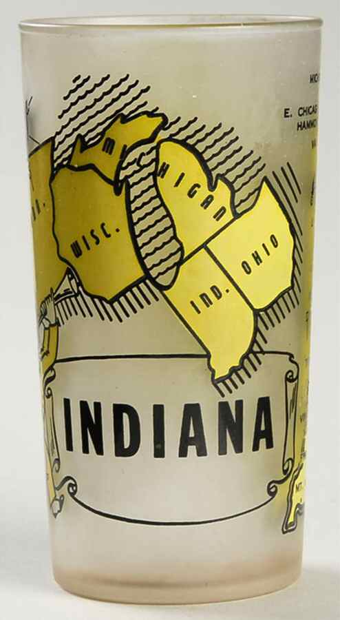State Glasses-Frosted Indiana - No Box by Hazel-Atlas-1