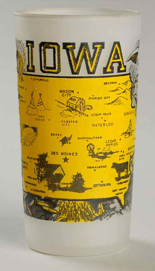 State Glasses-Frosted Iowa - No Box by Hazel-Atlas-1