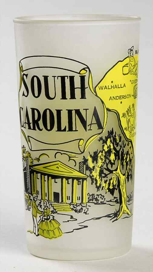 State Glasses-Frosted South Carolina - No Box by Hazel-Atlas-1