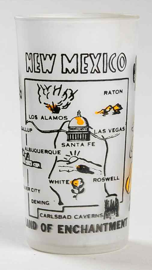 State Glasses-Frosted New Mexico - No Box by Hazel-Atlas-1