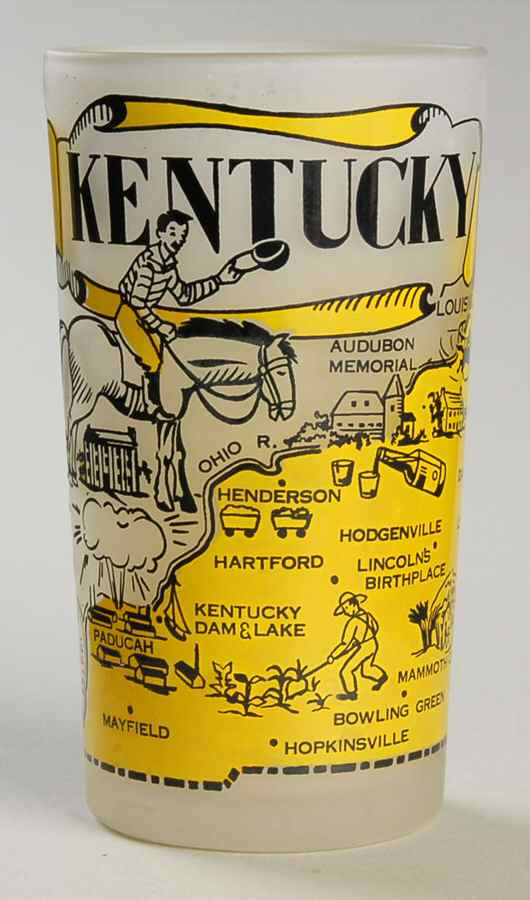 State Glasses-Frosted Kentucky - No Box by Hazel-Atlas-1