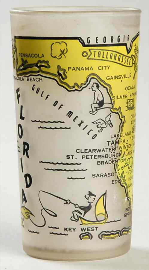 State Glasses-Frosted Florida-Yellow - No Box by Hazel-Atlas-1