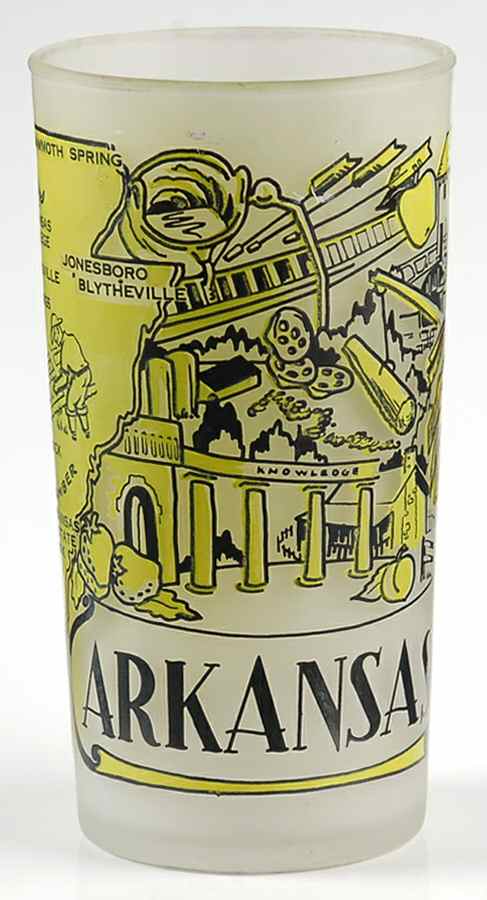 State Glasses-Frosted Arkansas - No Box by Hazel-Atlas-1