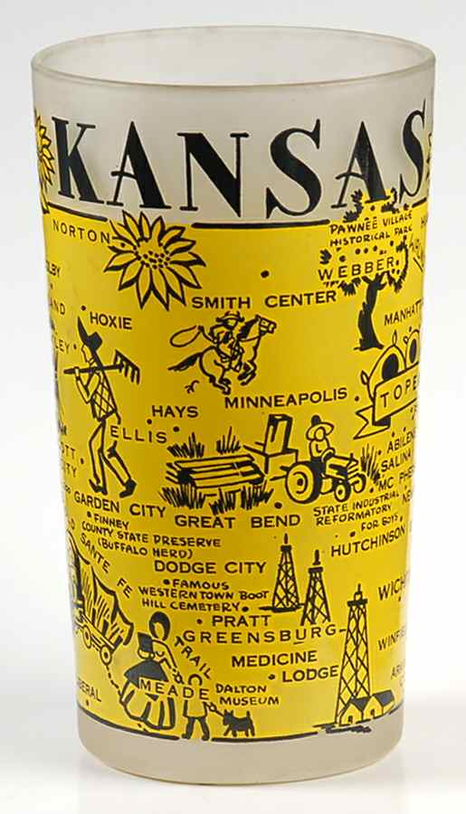 State Glasses-Frosted Kansas - No Box by Hazel-Atlas-1