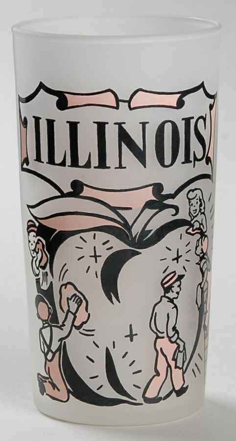 State Glasses-Frosted Illinois - No Box by Hazel-Atlas-1
