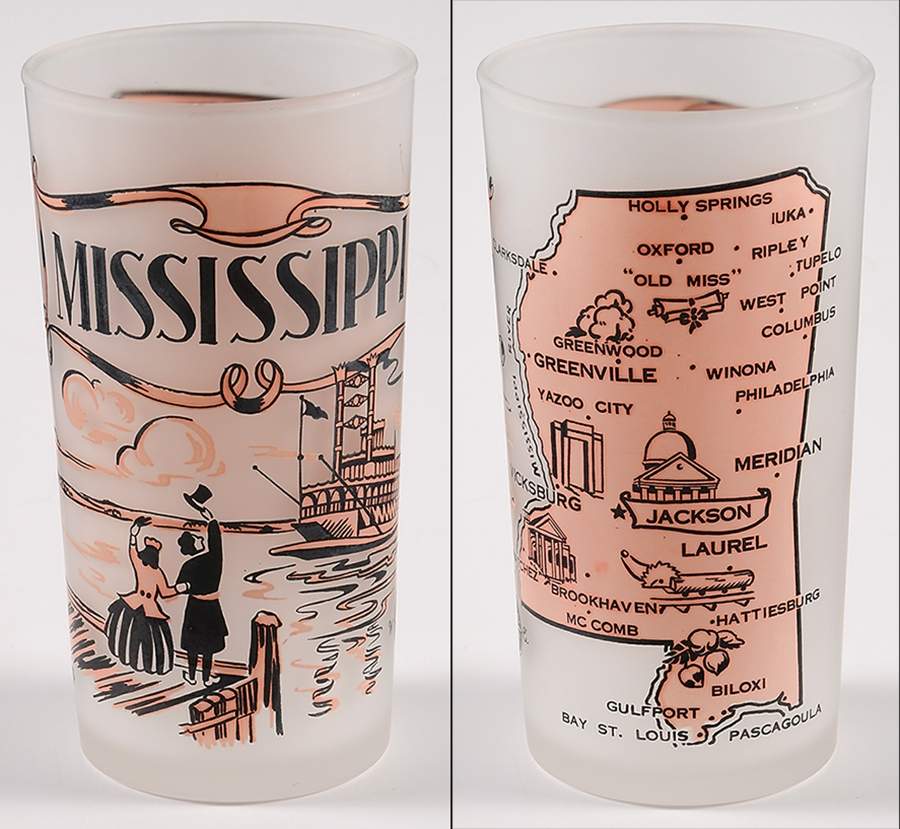State Glasses-Frosted Mississippi - No Box by Hazel-Atlas-1