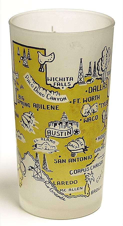 State Glasses-Frosted Texas - No Box by Hazel-Atlas-1