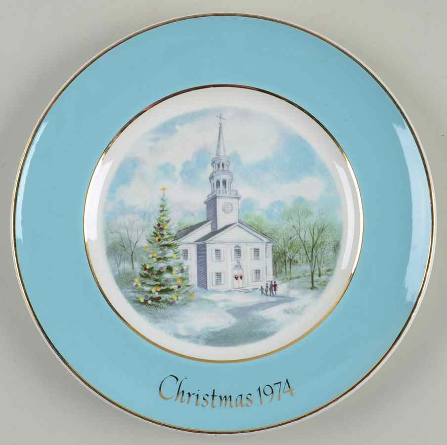 Christmas Plate Country Church - Boxed by Avon-1