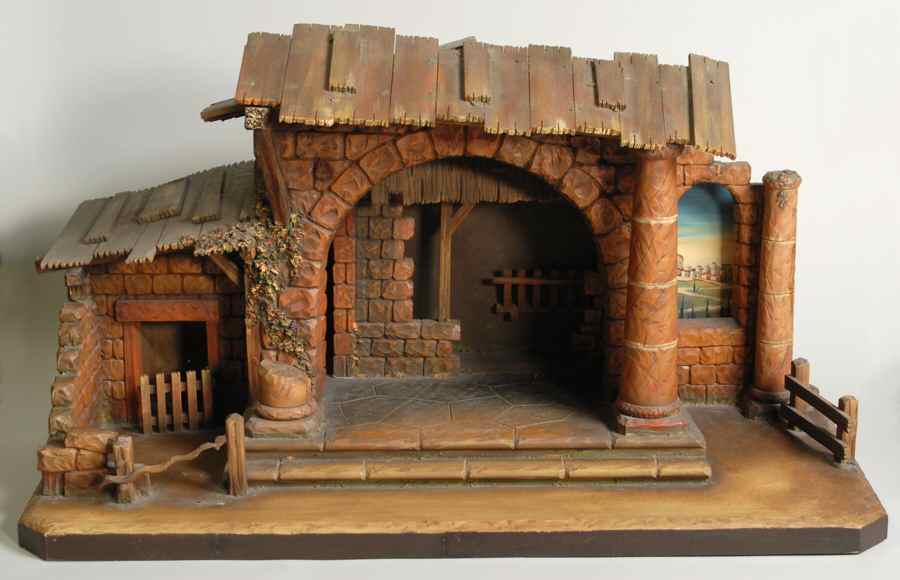 Bacher Nativity 10" Wooden Stable - Creche/Stable-Wood by Anri-1