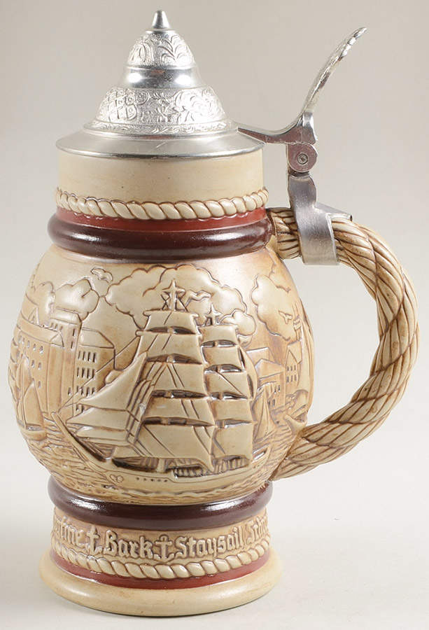 Miniature Avon Steins Tall Ships-Lidded - No Box by Avon-1