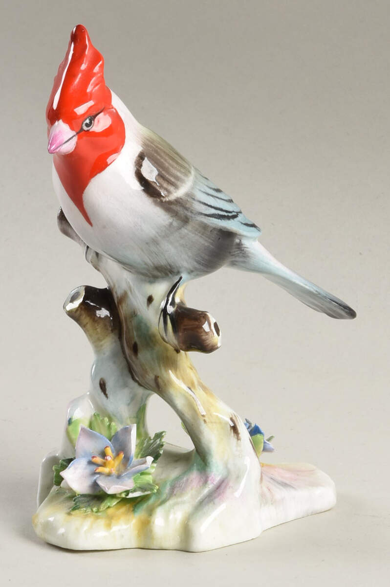 Bird Figurines-Royal Adderley Red Crested Cardinal Large - Boxed by Adderley-1