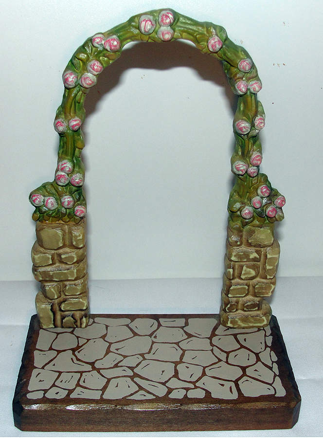 Anri Wood Carved Figurines Rose Gate-Club Display - No Box by Anri-1