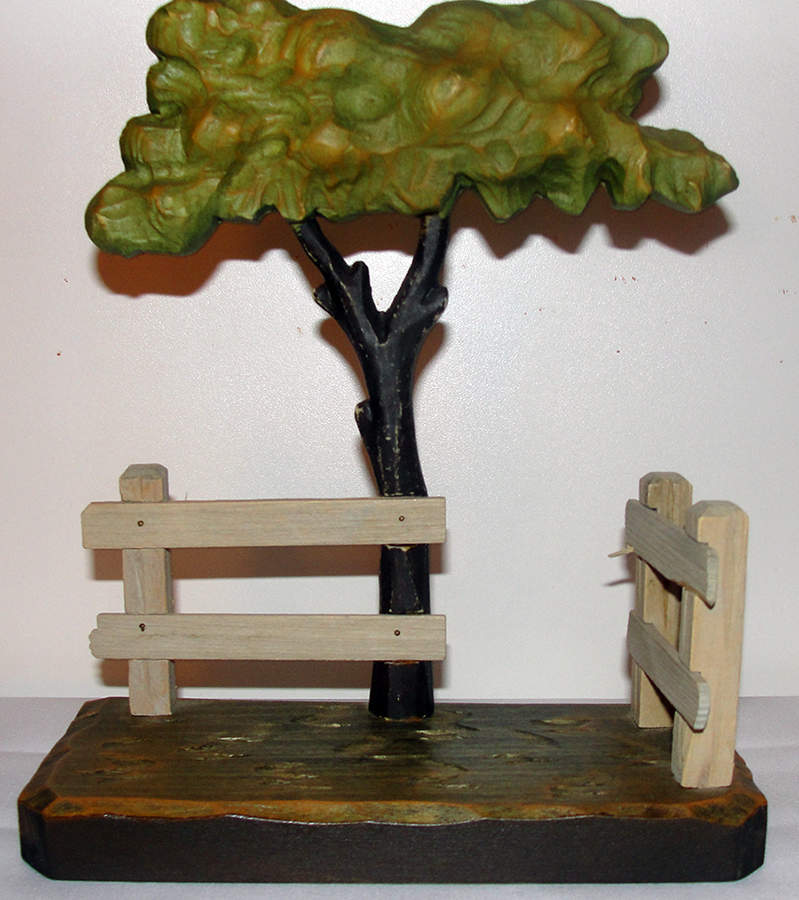 Anri Wood Carved Figurines Fence-Club Display - Boxed by Anri-1