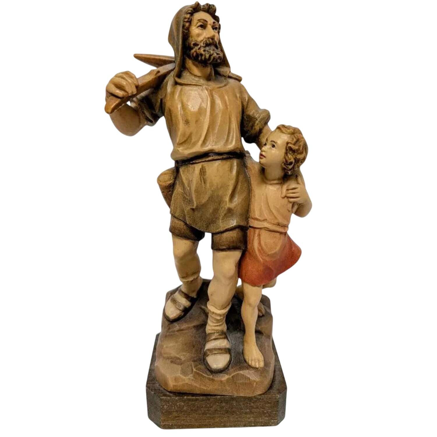 Anri Wood Carved Figurines Saint Christopher With Baby - No Box by Anri-1