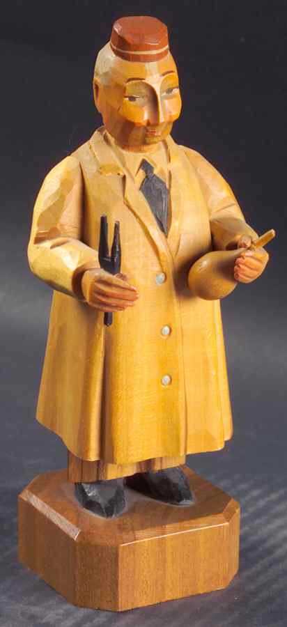 Anri Wood Carved Figurines Ear, Nose And Throat Specialist - With Box by Anri-1