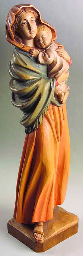 Anri Wood Carved Figurines Madonna Of The Street - No Box by Anri-1