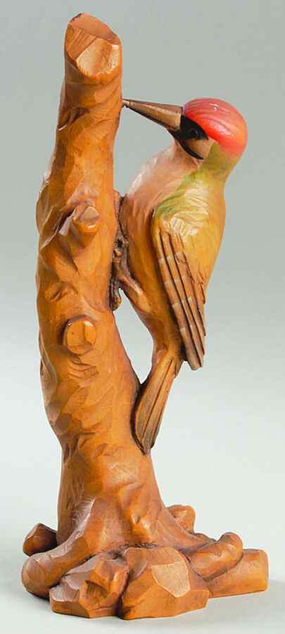 Anri Wood Carved Figurines Woodpecker-Color - No Box by Anri-1