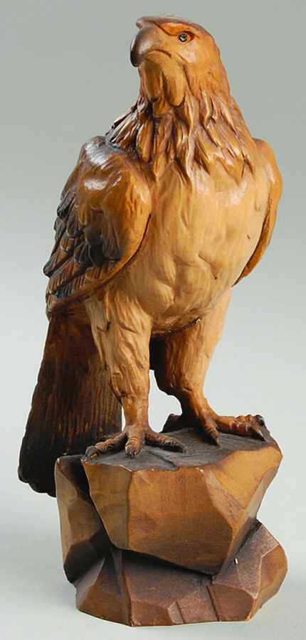 Anri Wood Carved Figurines Falcon-Natural W/ Black Highlights - No Box by Anri-1