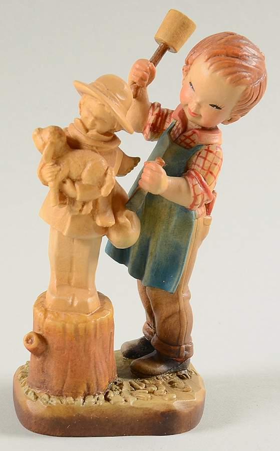 Anri Wood Carved Figurines 20 Years Of Love - No Box by Anri-1