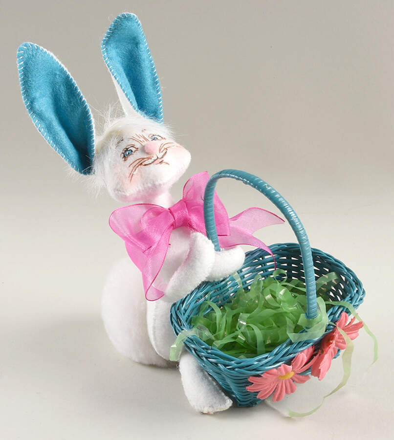 Analee Easter Dolls Bunny With Aqua Basket - No Box by Annalee-1