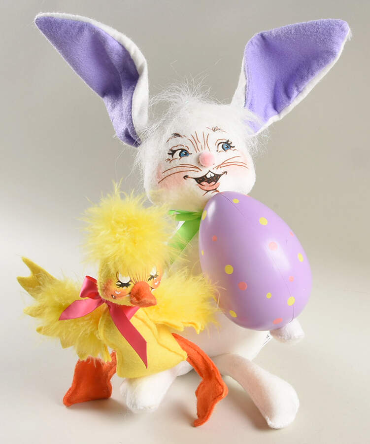 Analee Easter Dolls Bunny Holding Chick And Egg - No Box by Annalee-1