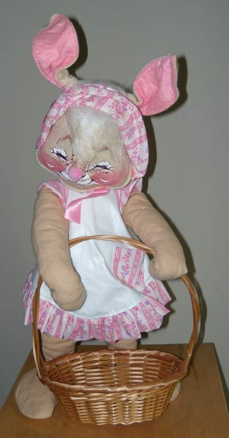 Analee Easter Dolls Country Girl Bunny With Basket - No Box by Annalee-1
